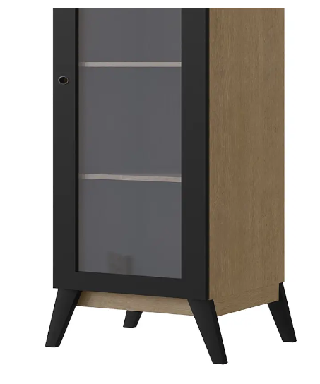 Vitrina 1 Puerta Amber Café/Negro-2