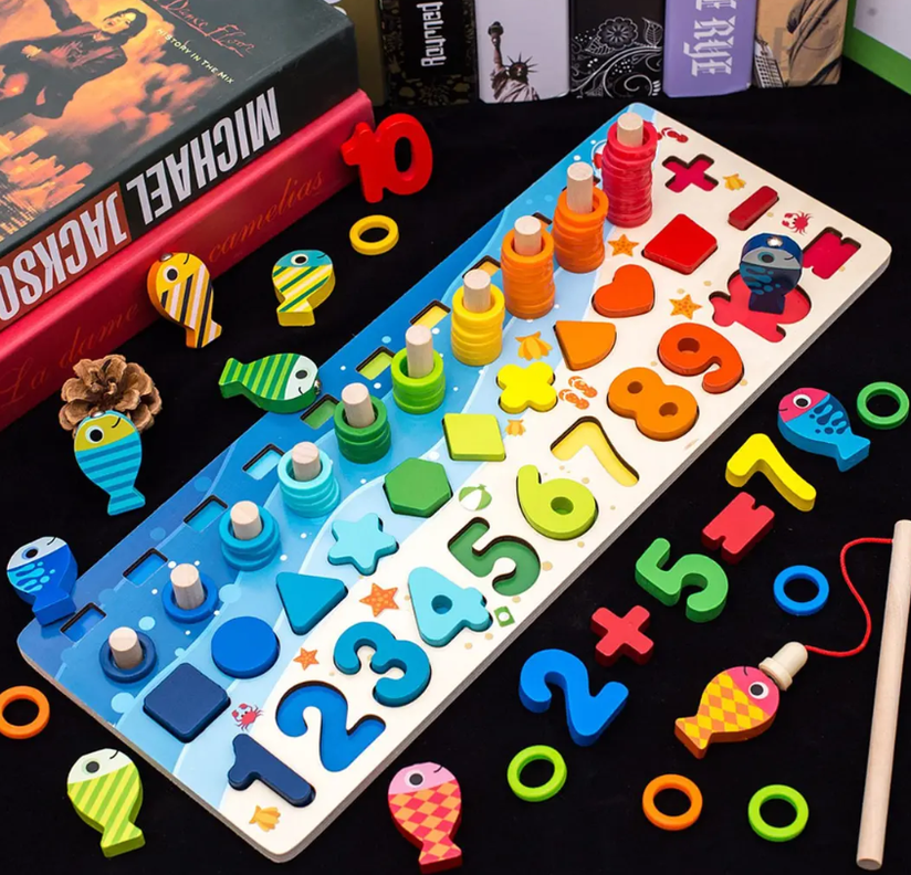 PUZZLE DE MADERA MULTICOLOR MONTESSORI-4