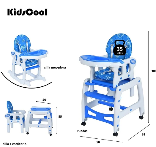 SILLA DE COMER NEW AZUL 3 EN 1-4