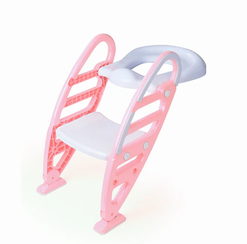 ASIENTO ENTRENADOR PARA W.C ROSADO CON ESCALERA-0