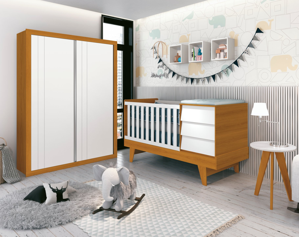 CUNA 3 EN 1 CON COMODA NOAH PRINCE BLANCO CARAMELO-4