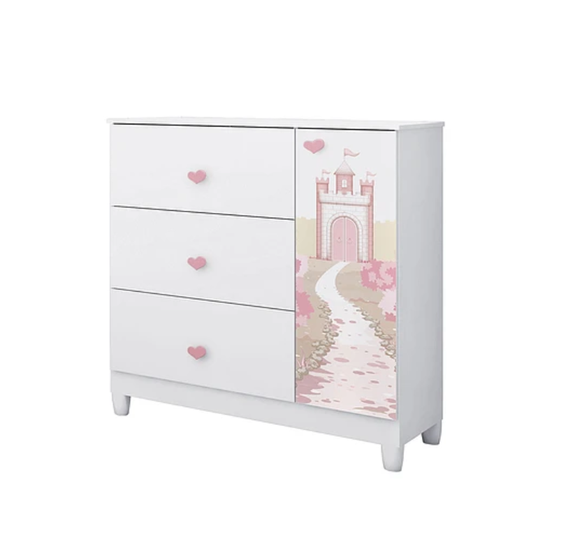 COMODA INFANTIL CON PUERTA SOFIA BLANCO