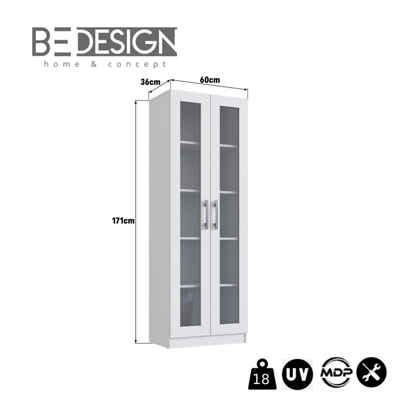 VITRINA 2 PUERTAS DE VIDRIO BLANCO EMOVELL-2