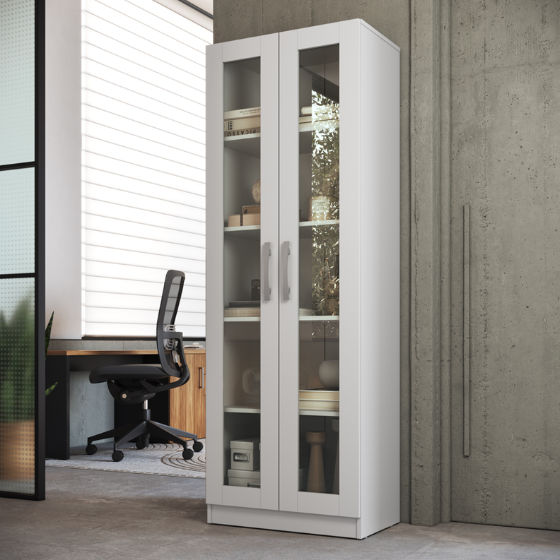 VITRINA 2 PUERTAS DE VIDRIO BLANCO EMOVELL-3
