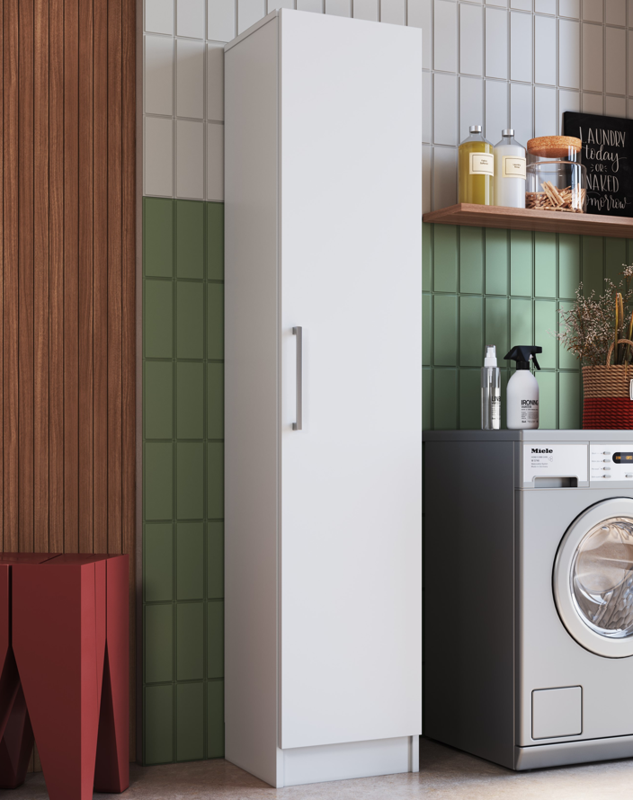 ESTANTE UNA PUERTA CON 5 ESPACIOS BLANCO LINEA SLIM-1