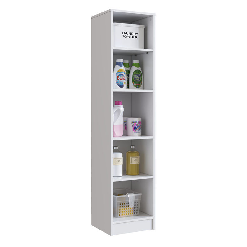 ESTANTE UNA PUERTA CON 5 ESPACIOS BLANCO LINEA SLIM-3