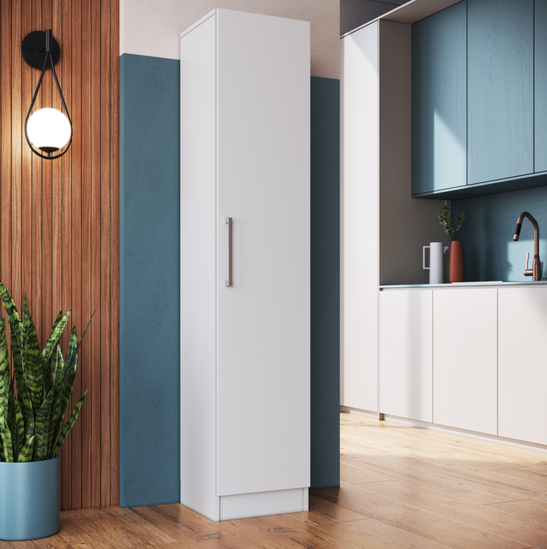 ESTANTE UNA PUERTA CON 5 ESPACIOS BLANCO LINEA SLIM-5