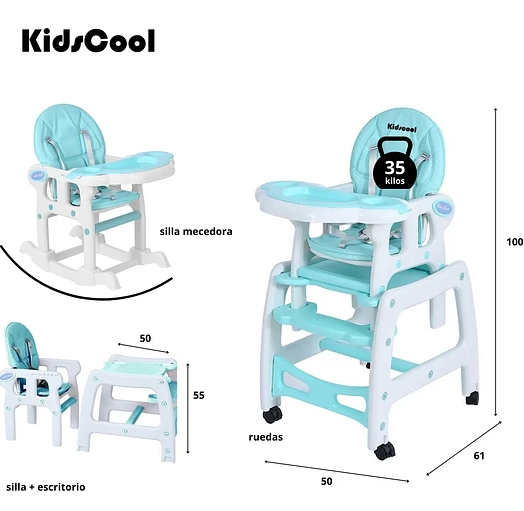 SILLA DE COMER NEW FRESH BLUE 3 EN 1-3