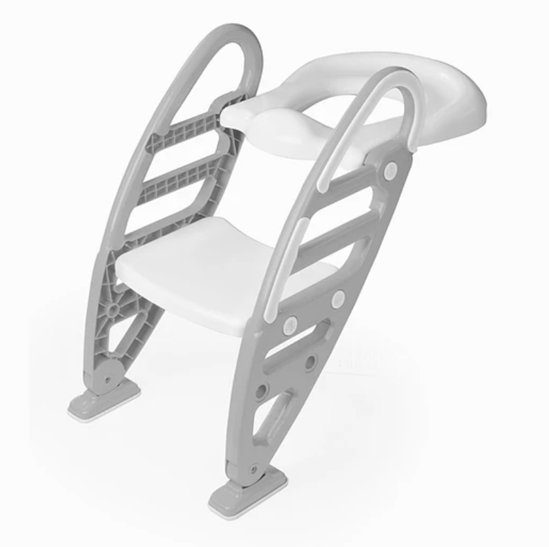 ASIENTO ENTRENADOR PARA W.C GRIS CON ESCALERA-0
