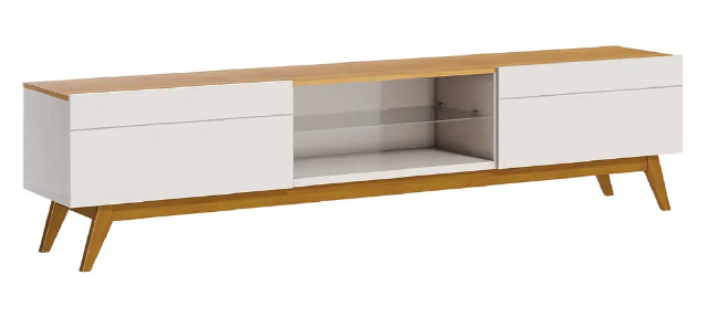 RACK TV STAND CLASSIC 11833 1.8 CAJONES BLANCO/CARAMELO-0