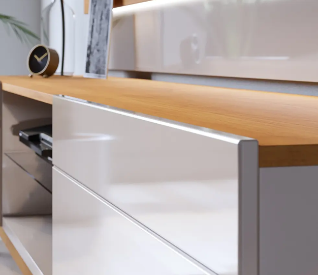 RACK TV STAND CLASSIC 11833 1.8 CAJONES BLANCO/CARAMELO-1