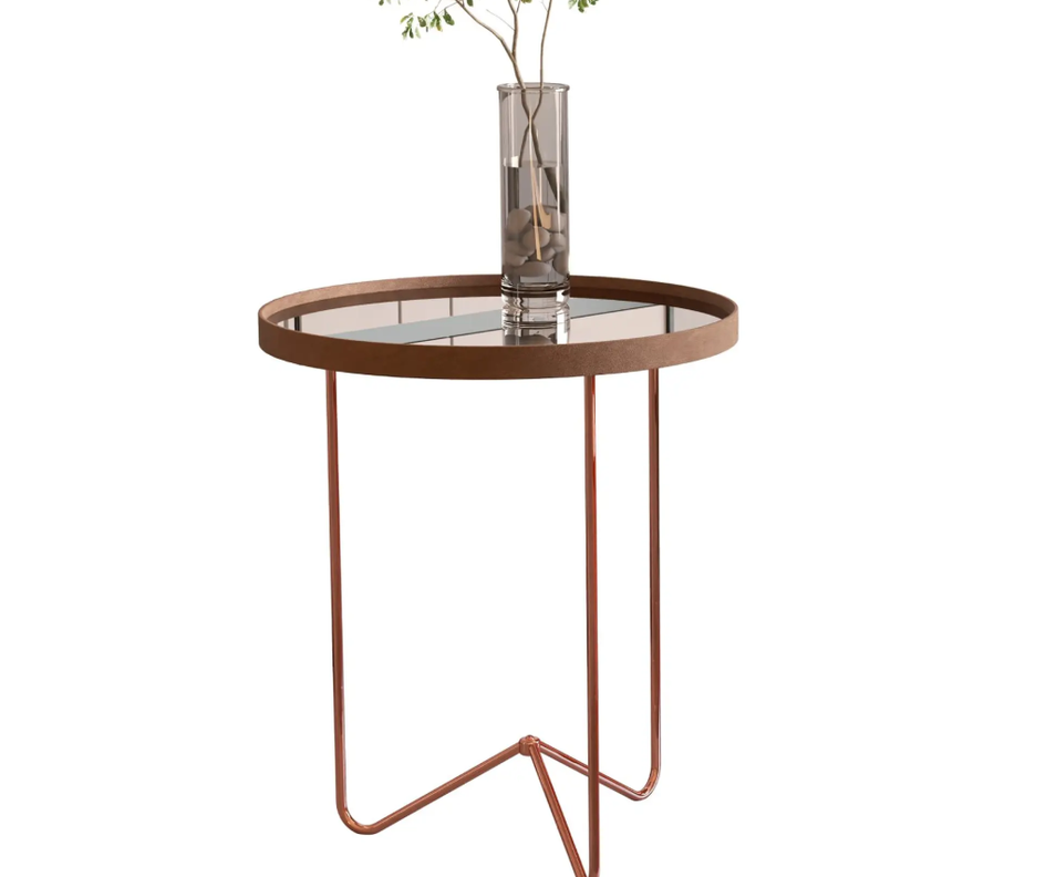 MESA LATERAL REDONDA BRONCE-0