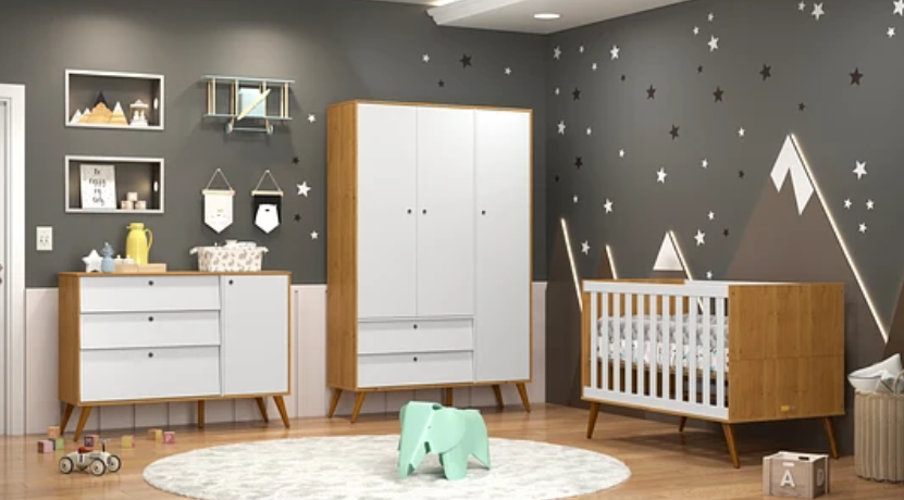 COMODA CON PUERTA GOLD MIEL/BLANCO-3