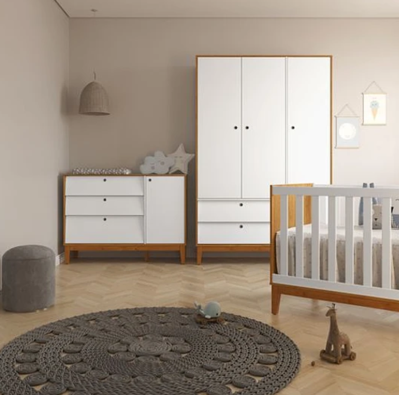 COMODA CON PUERTA GOLD MIEL/BLANCO-4