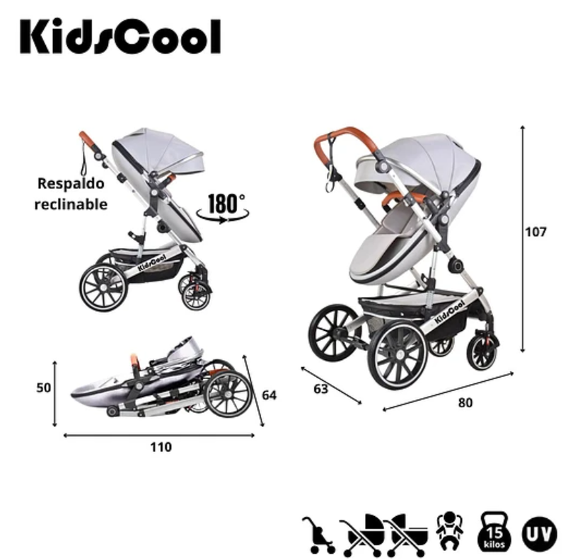 COCHE CUNA EGG 3 EN 1 KIDSCOOL GRIS-3