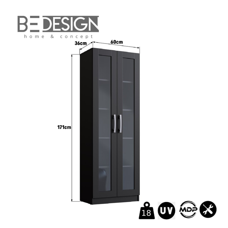 VITRINA 2 PUERTAS DE VIDRIO NEGRO EMOVELL-3
