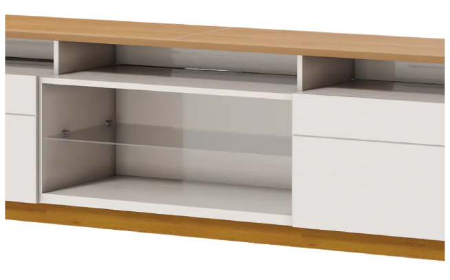 RACK TV STAND CLASSIC PLUS 11933 1.8 CAJONES BLANCO/CARAMELO-2
