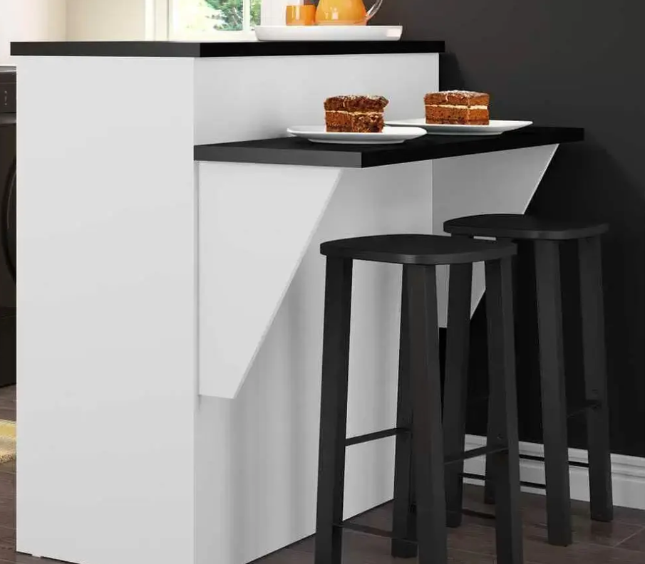 DESAYUNADOR DOS PUERTAS BLANCO SMART CUBIERTA NEGRA-1