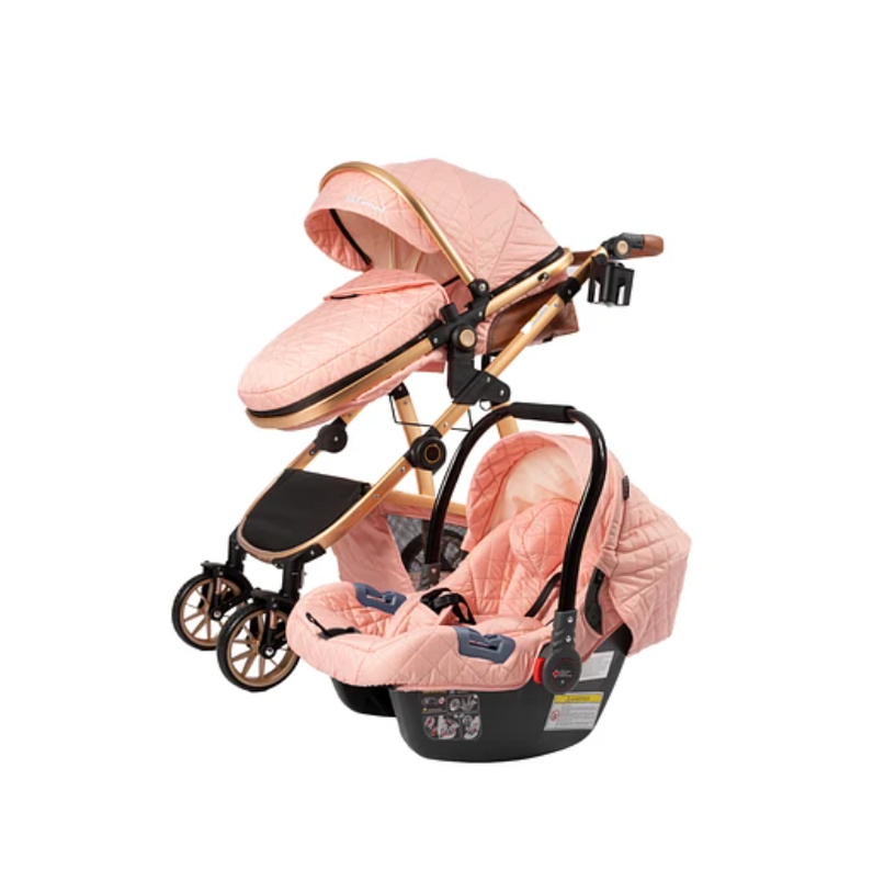 COCHE TRAVEL ELEGANCE 3 EN 1 ROSADO-1