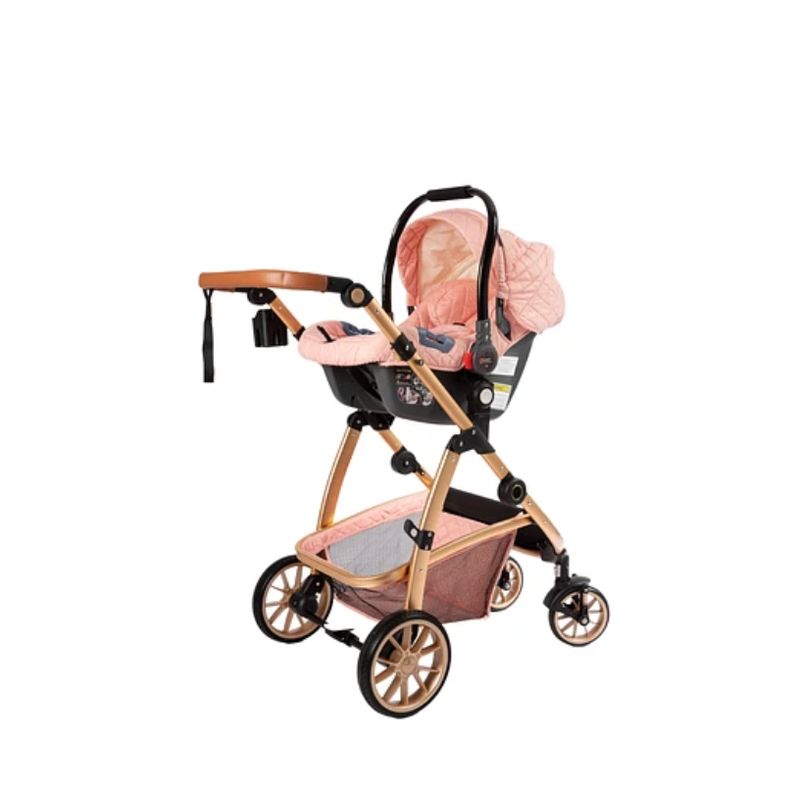 COCHE TRAVEL ELEGANCE 3 EN 1 ROSADO-4