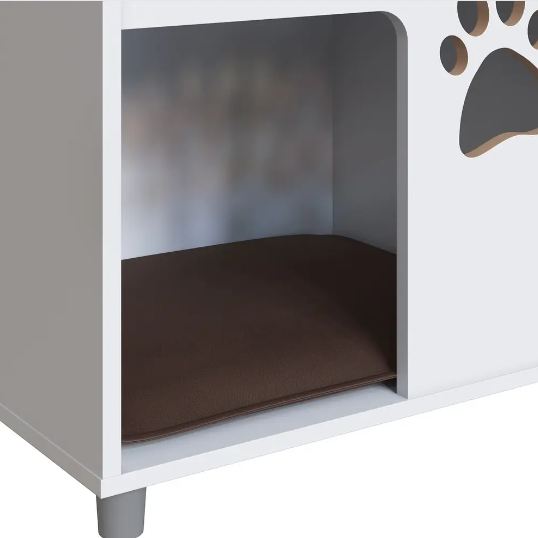 VELADOR BLANCO PARA PERRO CON COJÍN-1