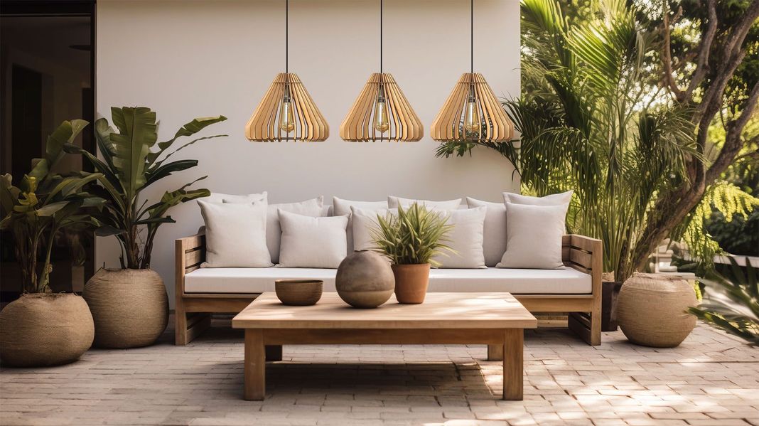 Lámpara Techo Madera Minimalista Con Ampolleta-4