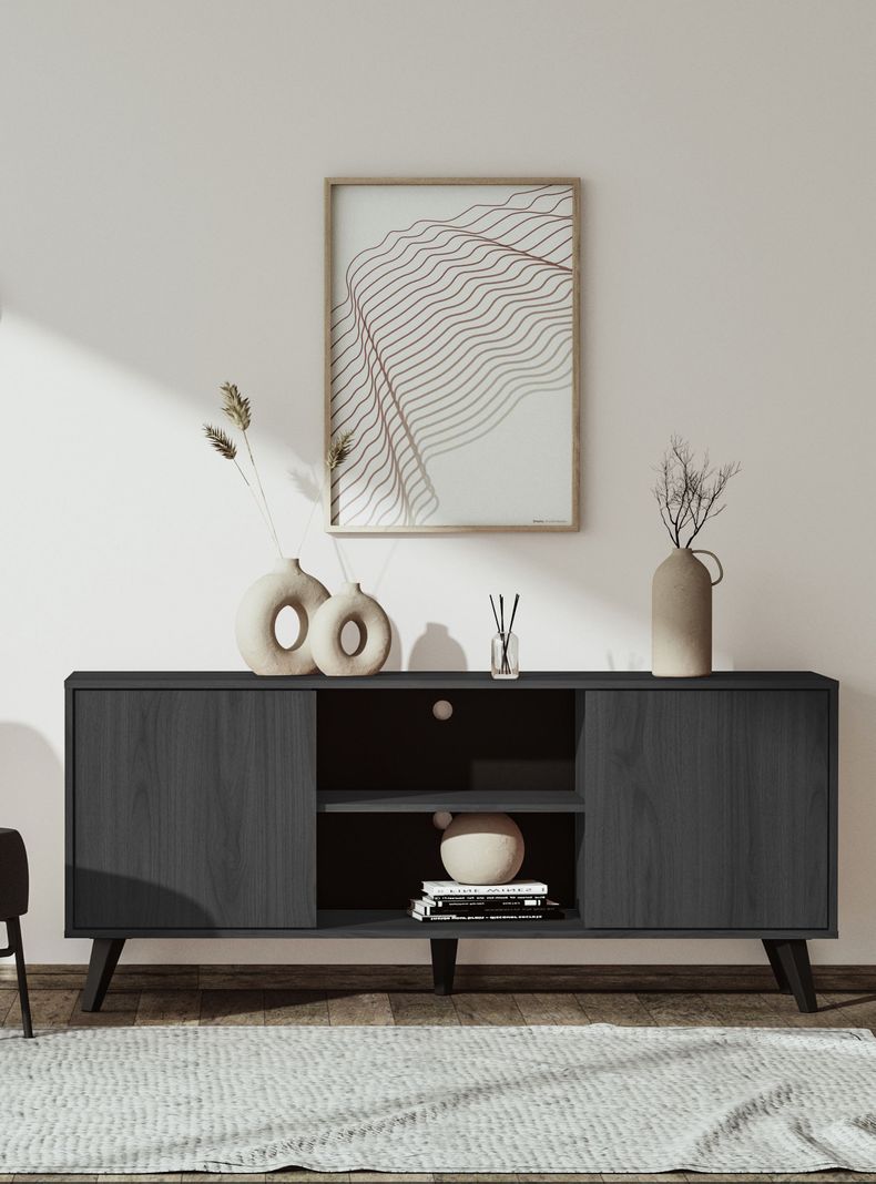Rack tv Atacama alto black