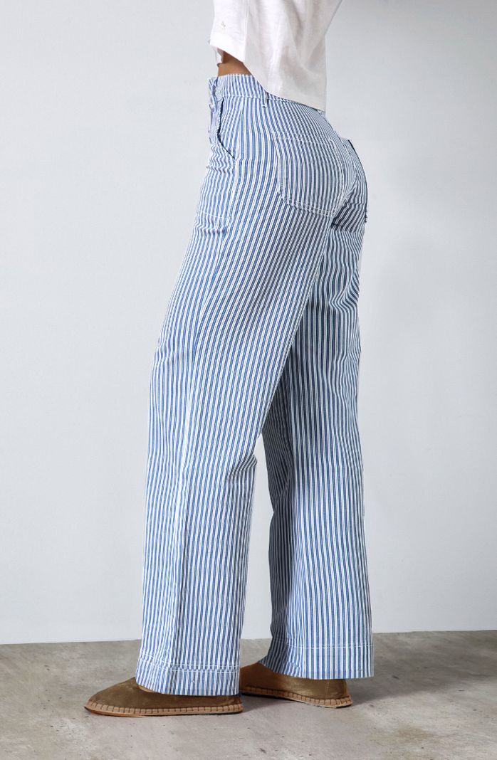 Pantalon Denim Azul Rayas Straight Mujer Raindoor 32