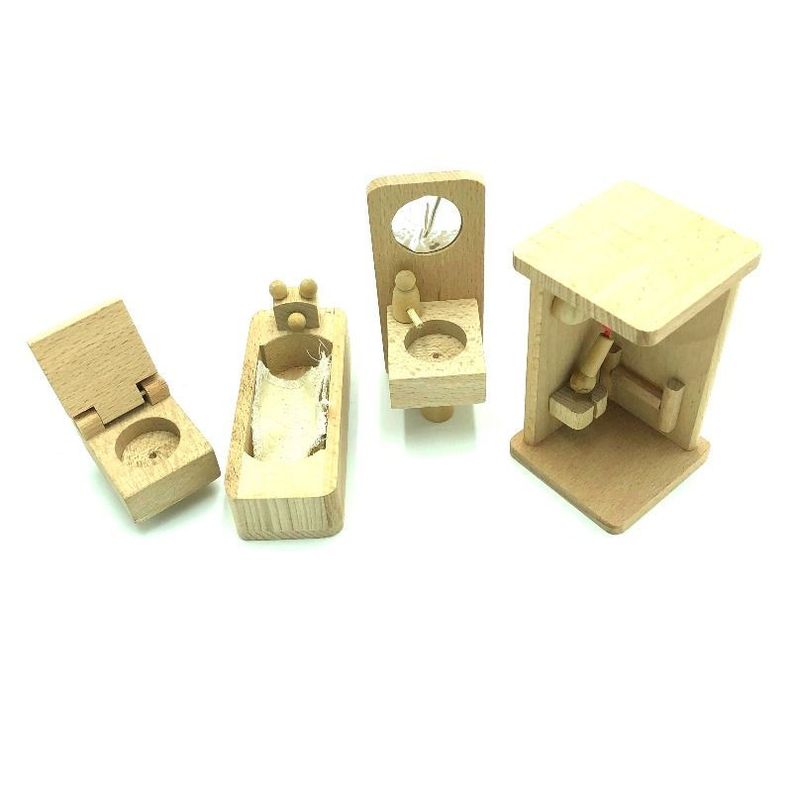 Juguete Mini Mueble Madera Montessori Baño-0