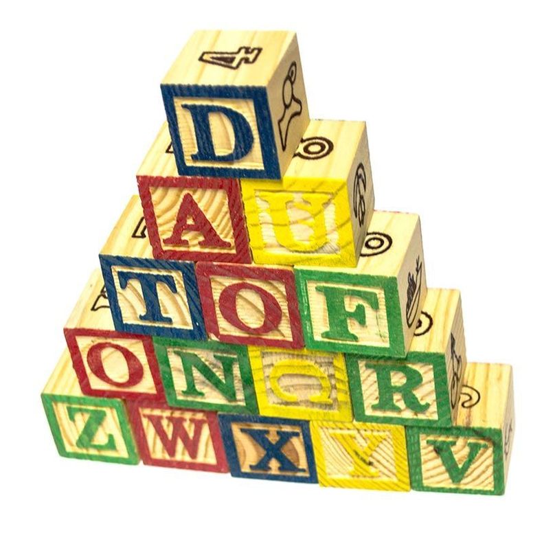 Cubo De Madera 15 Piezas Juguete Didactico Letras Y Numero-0