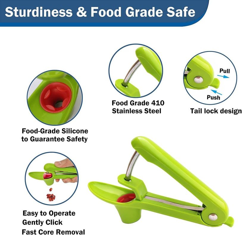 Deshuesador De Cerezas Cherry Pitter Tool Verde Lima-3