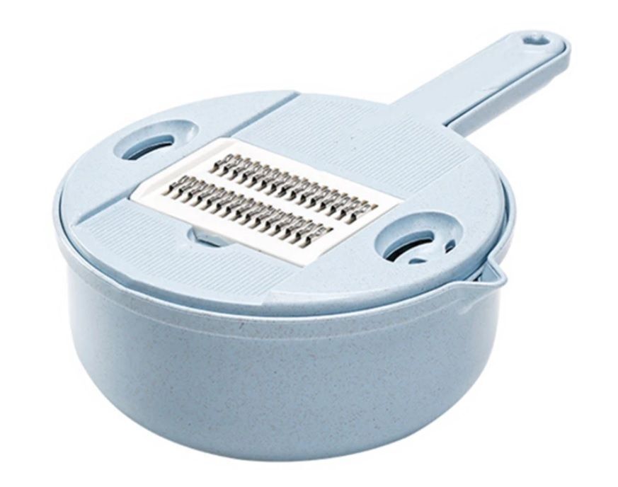 Picador Rallador Cortador Multiuso Frutas Verduras Vegetales Celeste-0