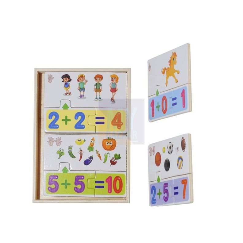 Números Y Matematicas Básicas Juego Puzzle Madera Didáctico-1