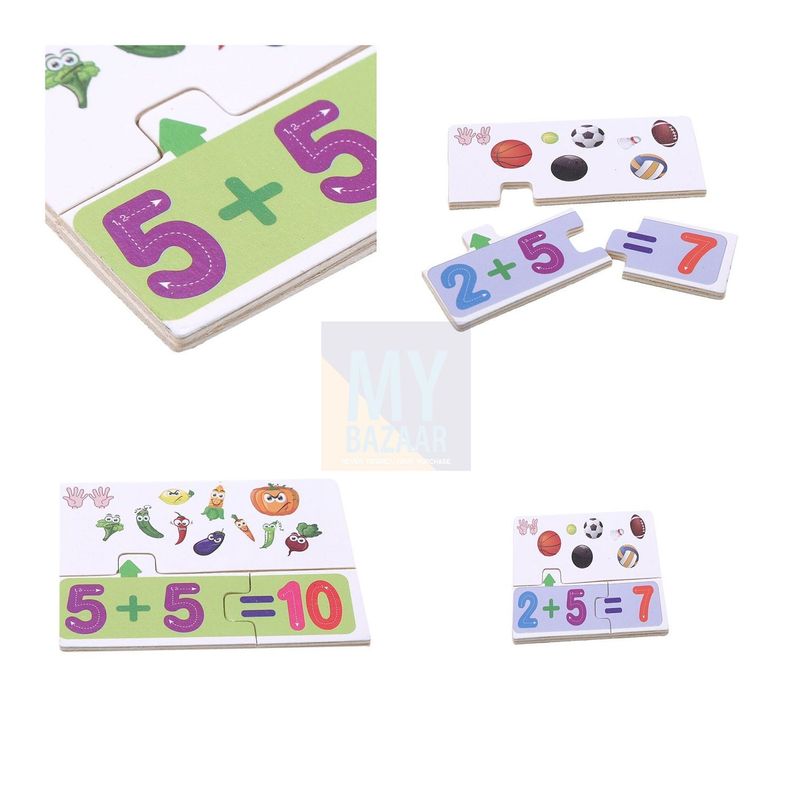 Números Y Matematicas Básicas Juego Puzzle Madera Didáctico-2