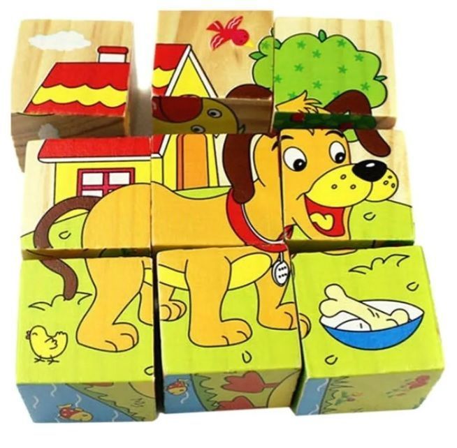 Rompecabezas Cubos Puzzles De Madera 6 En 1-6