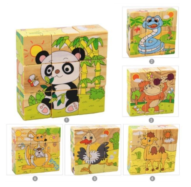 Rompecabezas Cubos Puzzles De Madera 6 En 1-3