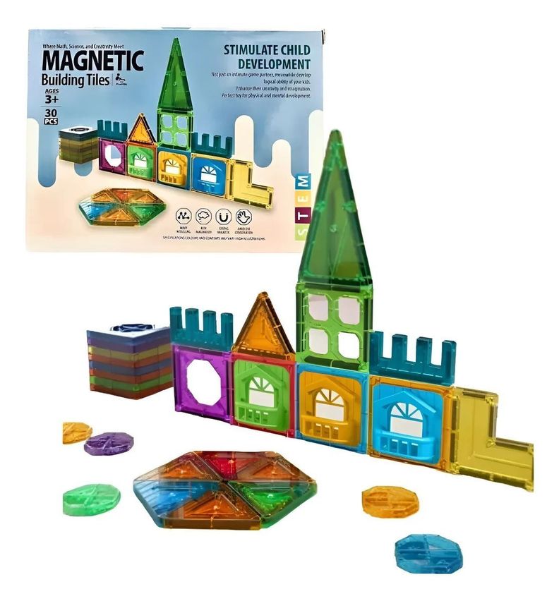 Juego Bloques Magn ticos Construcci n Square 30 Piezas