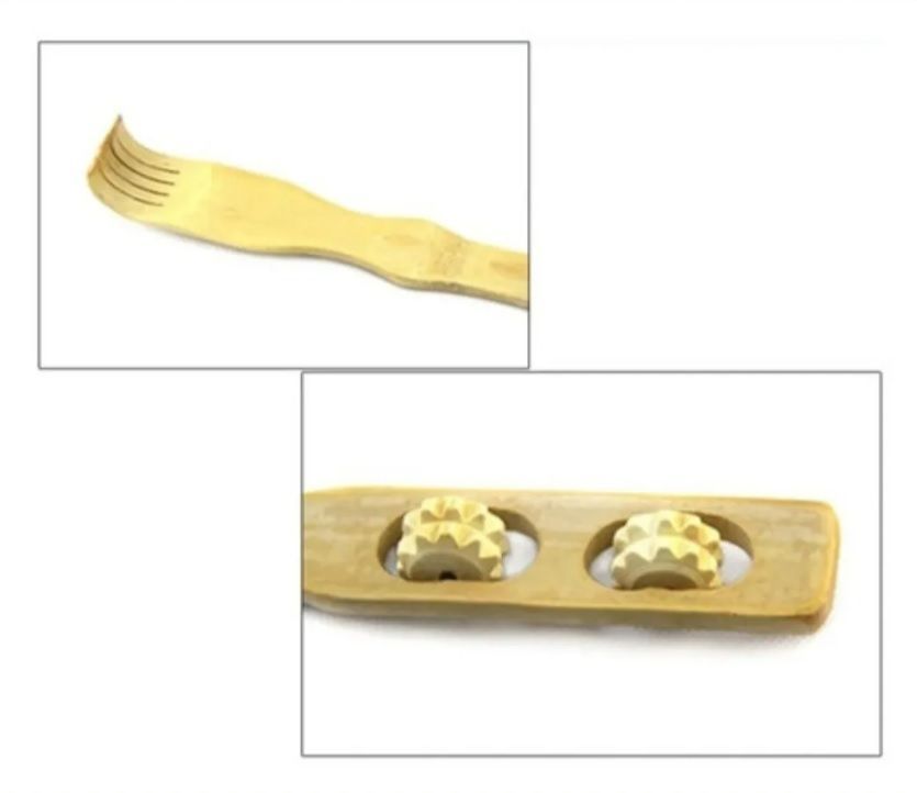 Pack De 2 Rasca Espalda Madera Bambu Con Masajeador Rascador-3