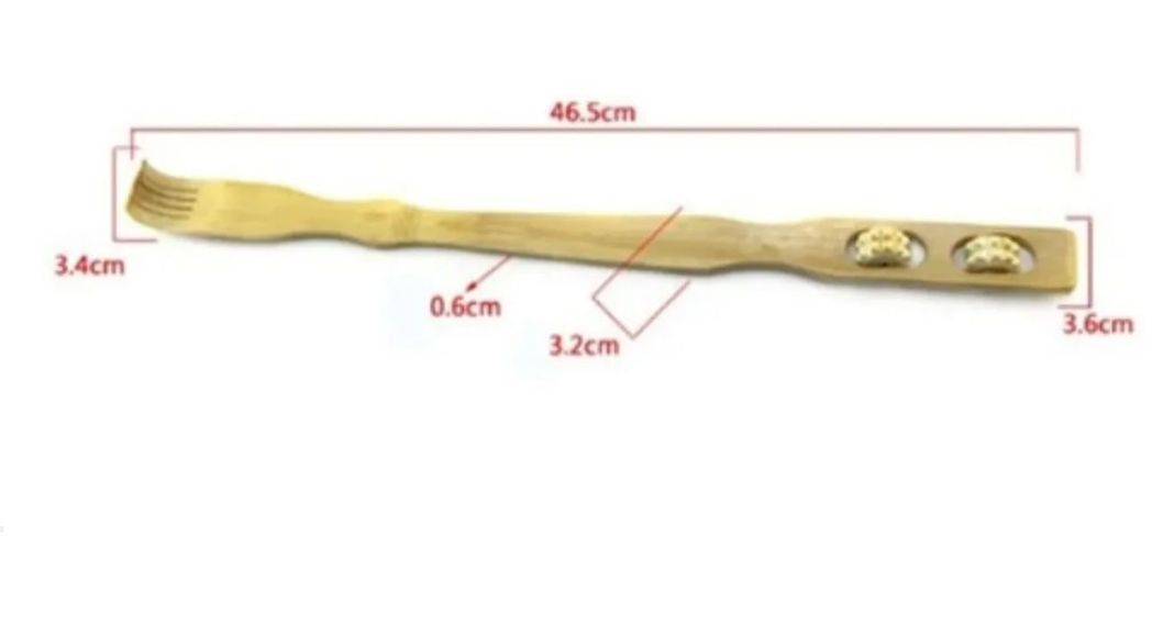 Pack De 2 Rasca Espalda Madera Bambu Con Masajeador Rascador-2