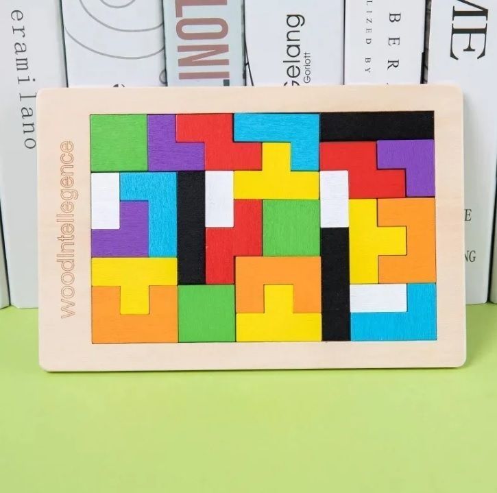 Tetris Portátil De Madera Rompecabezas-5