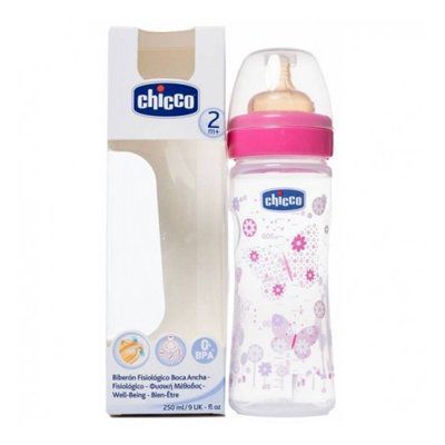 Mamadera Chicco Well Being 250ml 2m+  Fuccia-1