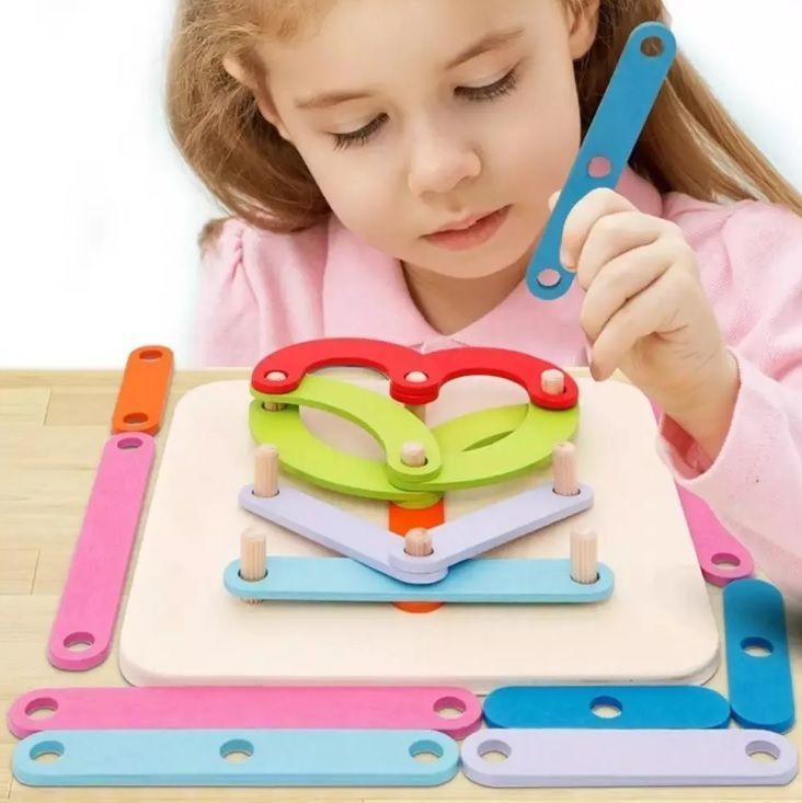 Puzzle Niños Encaje Madera Con Forma Letras Y Números-5