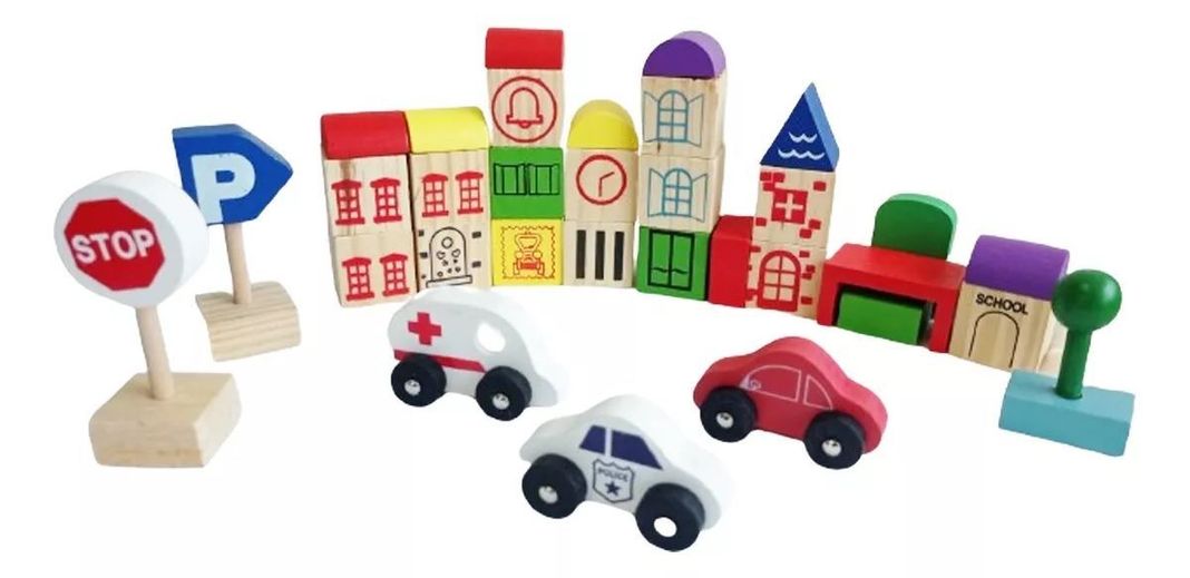 Bloques De Ciudad, Juego Montessori-0