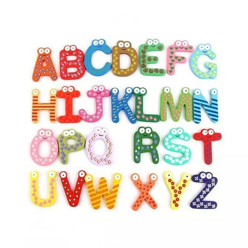 Letras Del Abecedario En Madera Magnéticos.-0