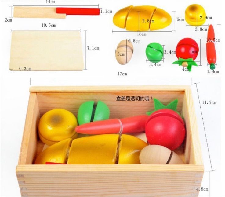 Corta Frutas De Madera Con Velcro Juguete Didactico-5