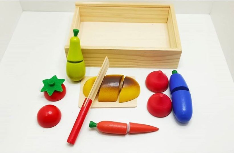 Corta Frutas De Madera Con Velcro Juguete Didactico-0