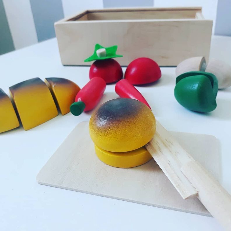 Corta Frutas De Madera Con Velcro Juguete Didactico-1