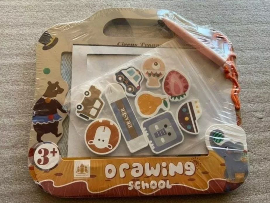 Tablero Mágico Pizarra + Figuras Magnéticas Madera Didáctica-1