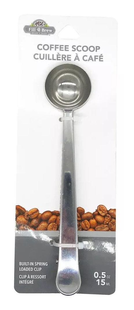 Cuchara Porcionadora Café Molido Acero Inoxidable Clip Pinza-0