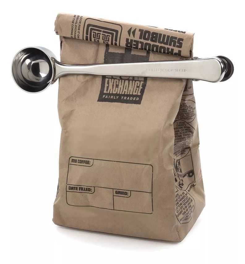 Cuchara Porcionadora Café Molido Acero Inoxidable Clip Pinza-5
